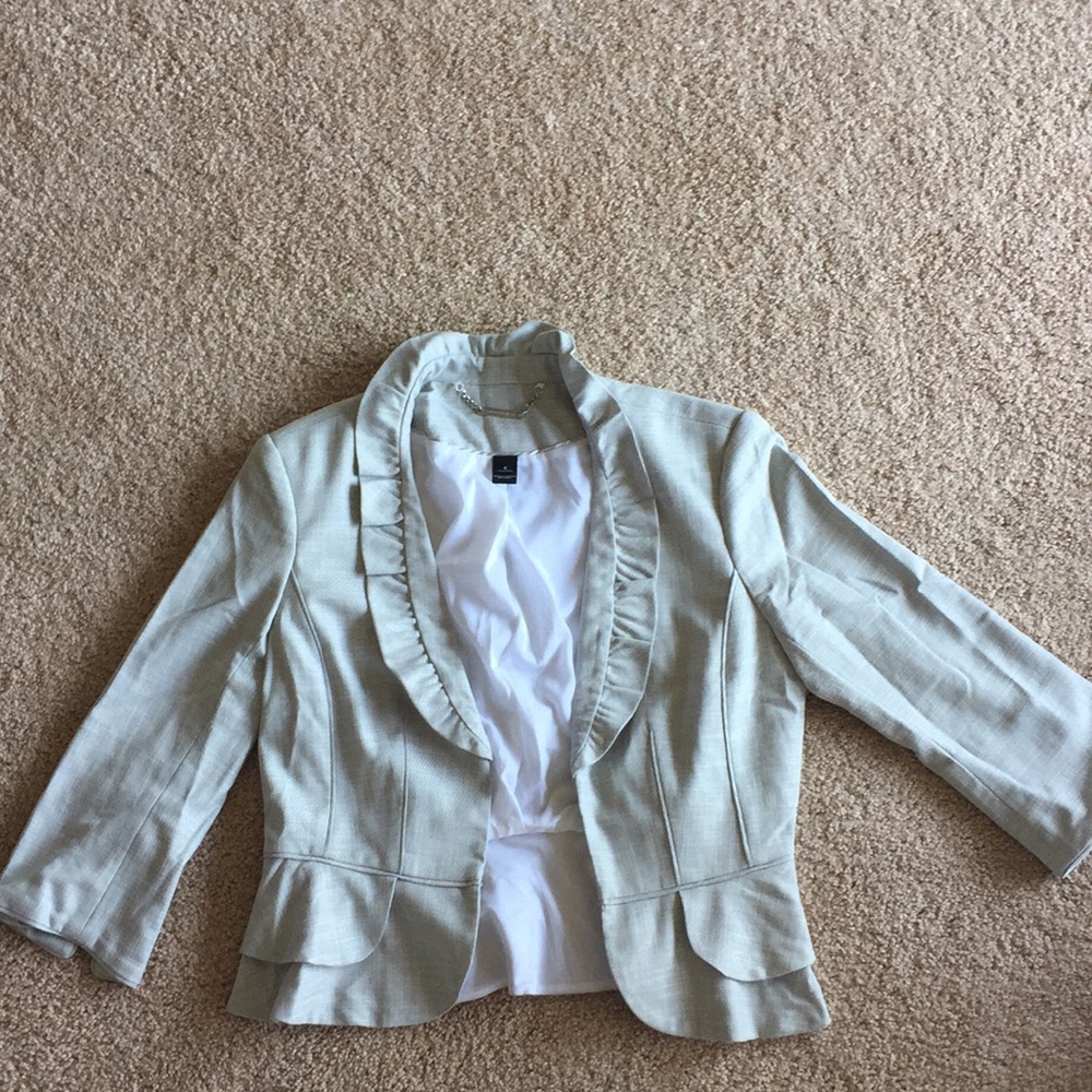 White House black market silver pant suit